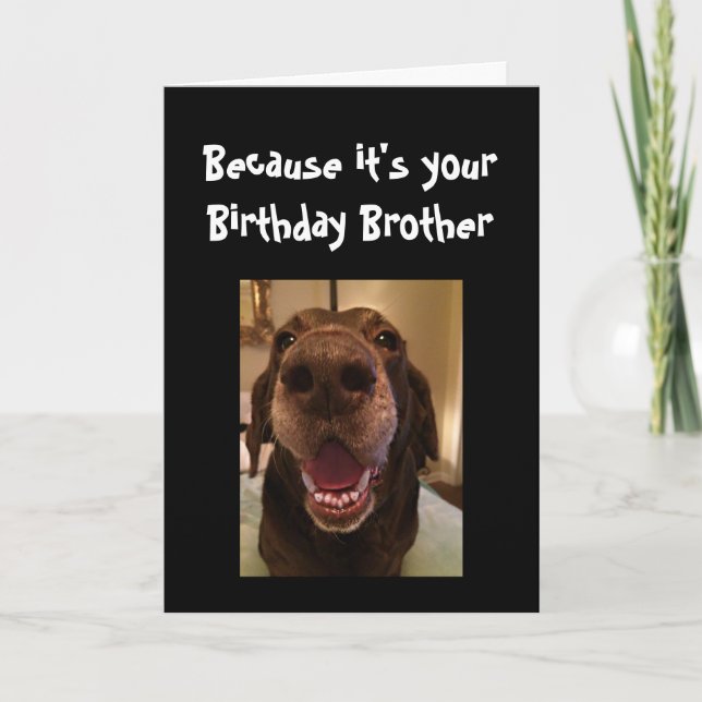 Big Nose Dog Funny Birthday Brother Liebe Hund Karte (Vorderseite)