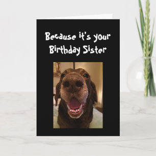 Big Nose Dog Funny Birthday Sister Love Dog Karte