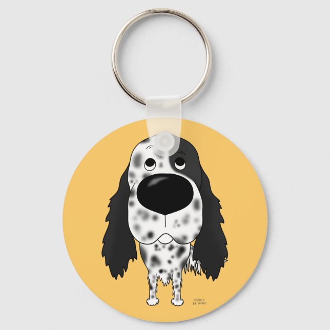 Big Nose English Setter Schlüsselanhänger (Vorderseite)