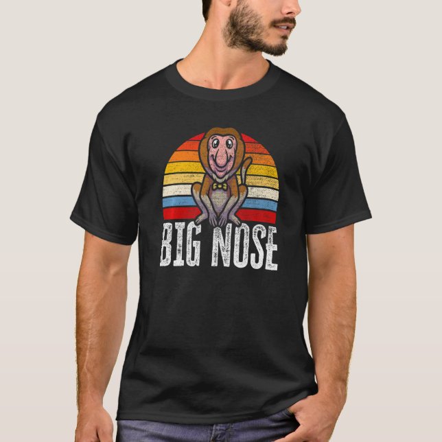 Big Nose Proboscis Affe Ape Wildlife Tierzook T-Shirt (Vorderseite)