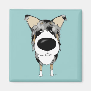 Big Nose Smooth Collie Magnet