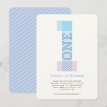 Big Number 1 Stripes Baby Boy 1. Geburtstag Party