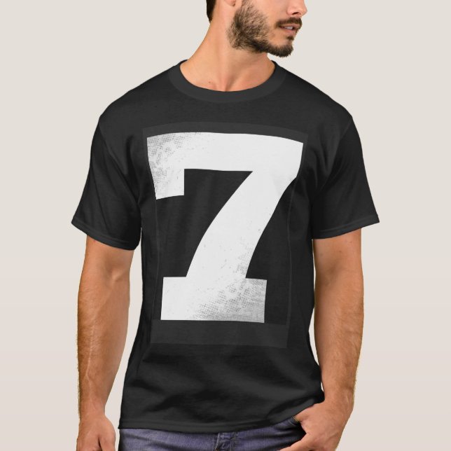 Big Number 7 Ballon Sportnummern T-Shirt (Vorderseite)