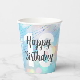 Big Number Bokeh Geburtstagspapiere Cups Pappbecher