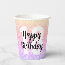Big Number Mandala Birthday Paper Cups Pappbecher