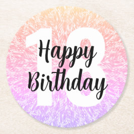 Big Number Mandala Birthday Paper Untersetzer