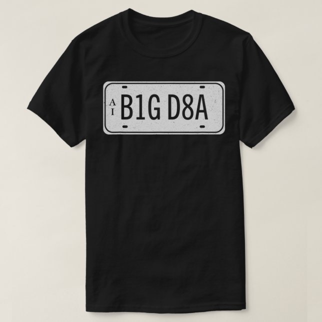 Big Number Plate Scientist Analyst Machine Le T-Shirt (Design vorne)