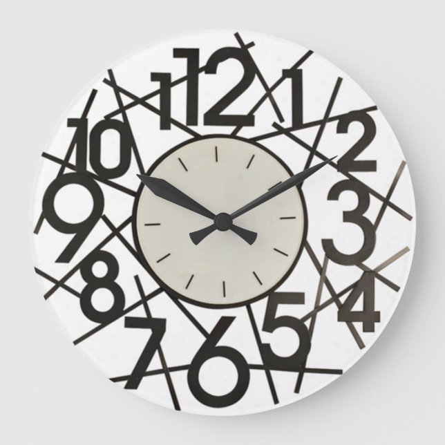Big Numbers Wall Clock Große Wanduhr (Vorderseite)