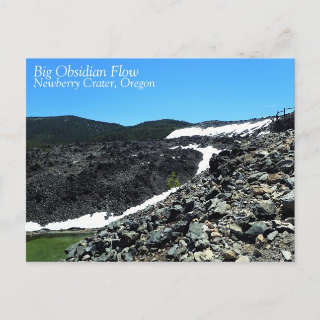 Big Obsidian Flow, Oregon Postkarte (Vorderseite)