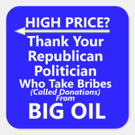 Big Oil Gas Pump Square Sticker