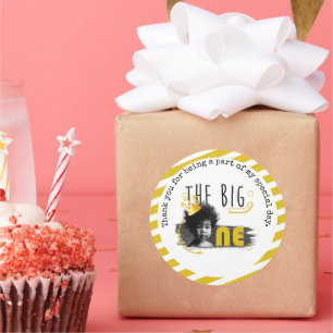 BIG ONE Baby Boy Birthday Danke Runder Aufkleber