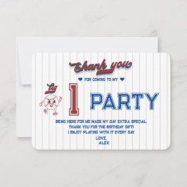 Big One Baseball Rookie des Jahres ersten Geburtst Dankeskarte