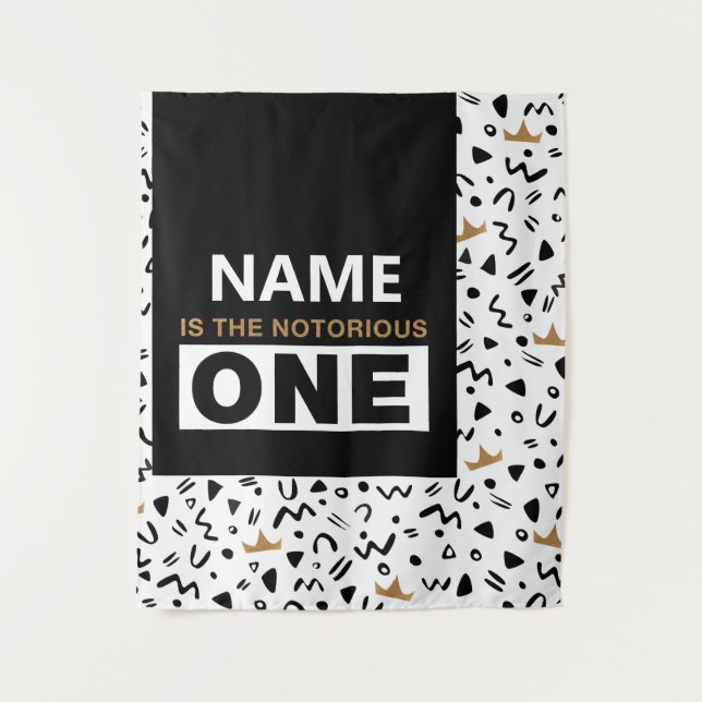 Big One Birthday Foto Background Tapestation Wandteppich (Vorderseite)