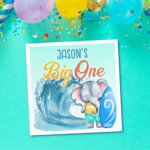 Big One Surfstrand 1. Geburtstag Party Elefant Serviette