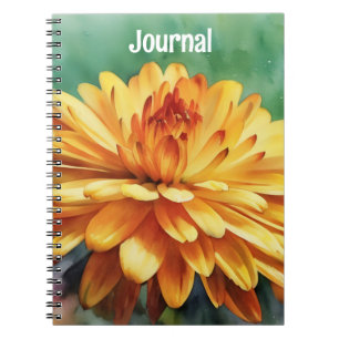 Big Orange Blume Art Notebook Journal personalisie Notizblock