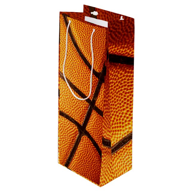 Big Orange Pimply Basketball, Geschenktüte Für Weinflaschen (Vorderseite Schrägansicht)
