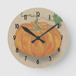 Big Orange Pumpkin Runde Wanduhr