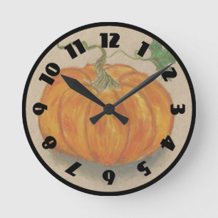 Big Orange Pumpkin Runde Wanduhr
