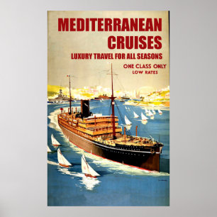 Big Oversea Ship on on Mediterranean Cruise Poster