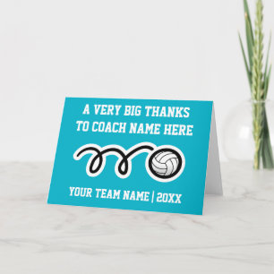 Big oversized Thank You card for volleyball coach Dankeskarte