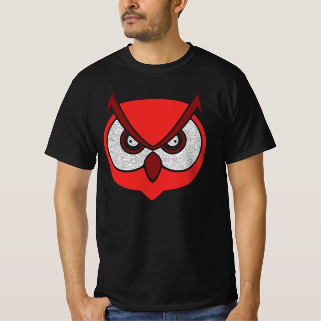 Big Owl Gesichtsfeld mit wütenden Augen Bright Eas T-Shirt (Vorderseite)