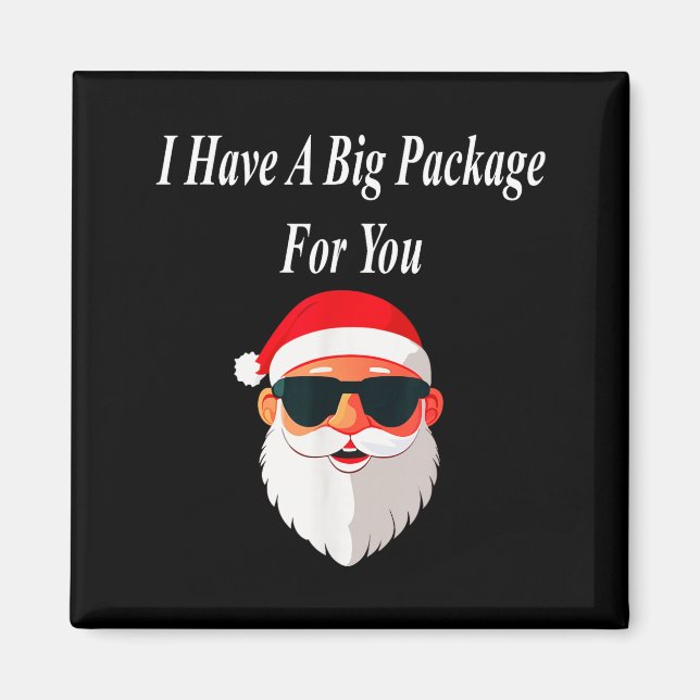 Big Package Christmas Funny Naughty Dirty Raunchy  Magnet (Vorne)