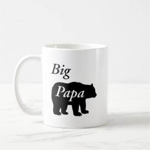 Big Papa Bear Black and White Kaffeetasse