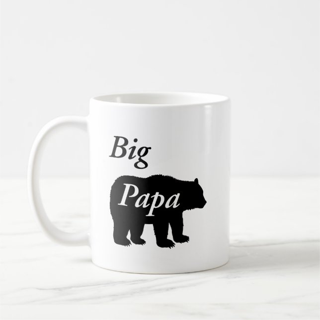 Big Papa Bear Black and White Kaffeetasse (Links)