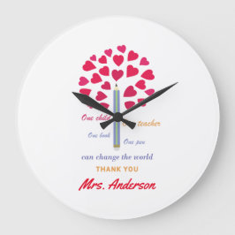Big Pencil Baum / Lehrer Wertschätzung Große Wanduhr