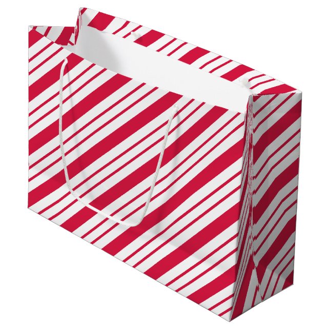 Big Peppermint Strip Gift Bag Große Geschenktüte (Vorderseite Schrägansicht)