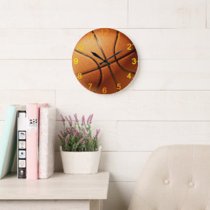 Big Pimply Orange Basketball, Wall Clock Große Wanduhr