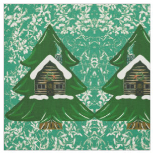 Big Pine Cabin Fabric Light Green Stoff