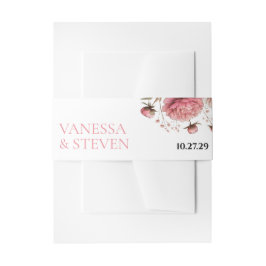 Big Pink Blooms Hochzeit Einladungsbanderole