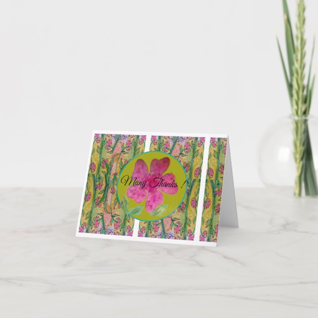 Big Pink Blume Dankeskarte (Vorderseite)