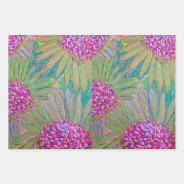 Big Pink-Blume Geschenkpapier Set (Vorderseite)