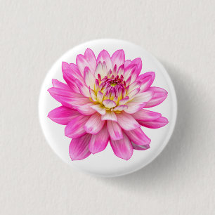 Big Pink Dahlia Button