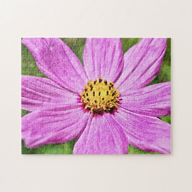 Big Pink Daisy Cosmos Blume Puzzle (Horizontal)