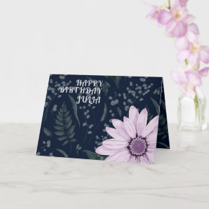 Big Pink Daisy Dark Happy Birthday Individuelle Na Karte