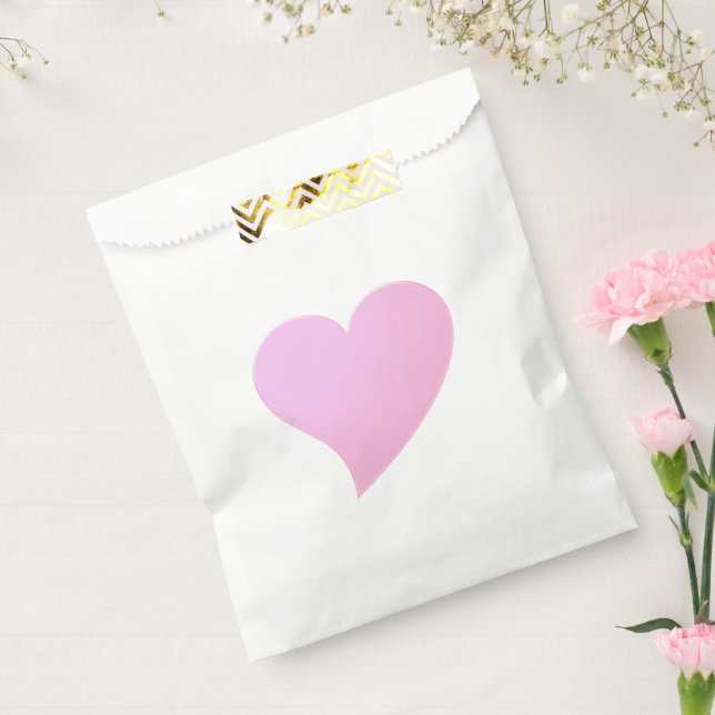 Big Pink Herz, Liebe, Weißpapier Geschenktütchen (Versiegelt)