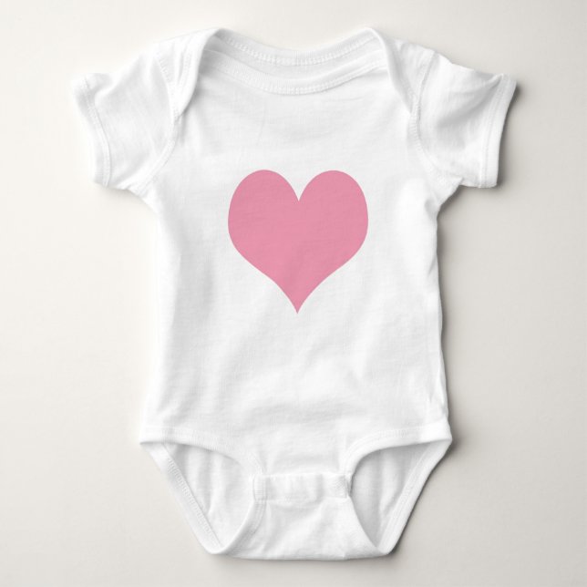 Big Pink Liebe Herz Baby Strampler (Vorderseite)