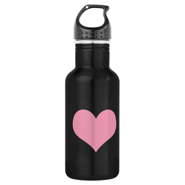 Big Pink Liebe Herz Edelstahlflasche (Vorderseite)