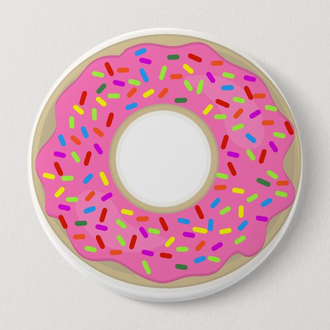 Big Pink Mattiert Donut Button (Vorderseite)