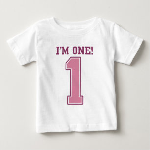 Big Pink Nummer Eins, Girls erster Geburtstag Baby T-shirt