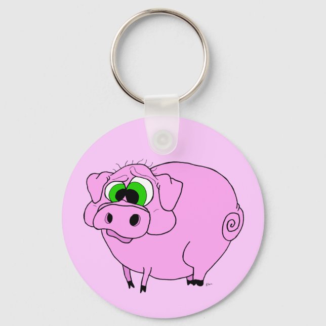 Big Pink Pig Schlüsselanhänger (Vorderseite)