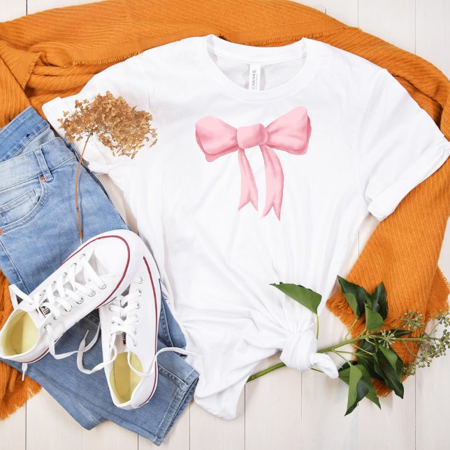 Big Pink Watercolor Bow T-Shirt (Von Creator hochgeladen)