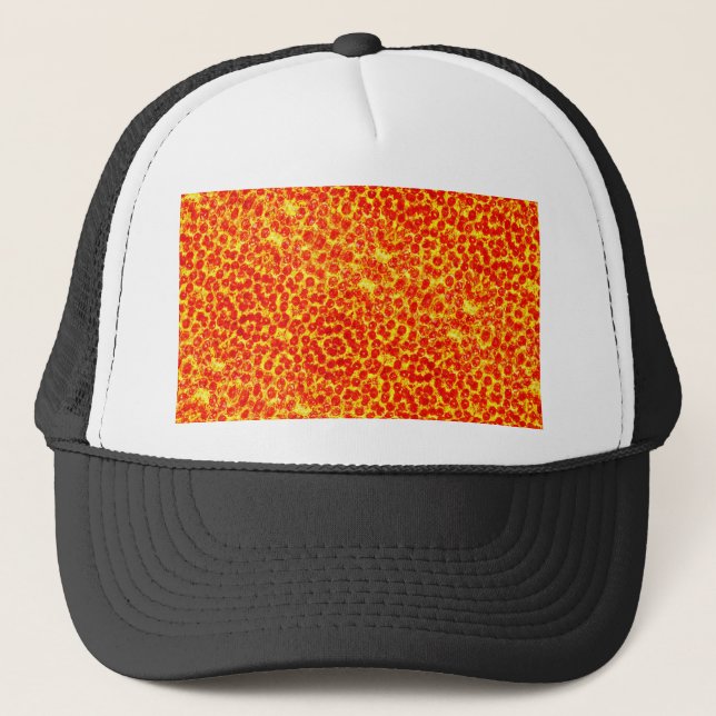 Big Pizza Pattern Truckerkappe (Vorderseite)
