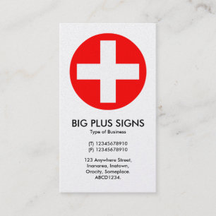 Big Plus Schilder - (Gold Card) Visitenkarte