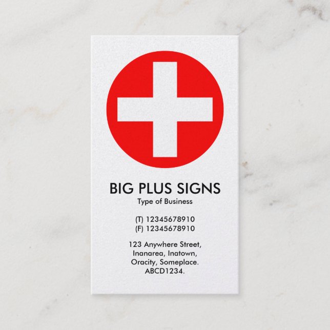 Big Plus Schilder - (Gold Card) Visitenkarte (Vorderseite)