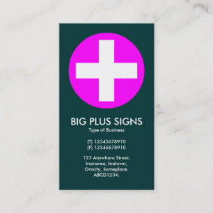 Big Plus Schilder Magenta - Dunkles Aquamarines Gr Visitenkarte