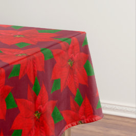 Big Poinsettia Blume Pattern auf Burgund Tischdecke